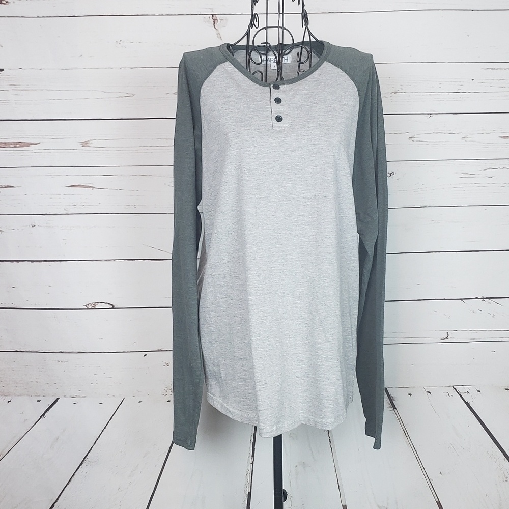 Harbeth Henley Long Sleeve Baseball Tee
